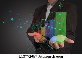 obchodník, robotník, postup, s, najnovší, módny, počítač, a, zalezitost strategy, tak, pojem