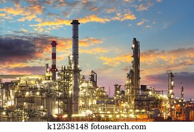 Oil and gas industry - refinery at twilight 