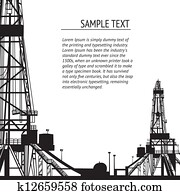 Oil rig banner for your text. Oil rig banner for your text.