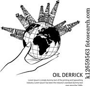 Oil rig in hand Oil rig in hand