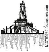 Oil rig silhouettes on white background. Oil rig silhouettes on white background.