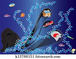 oktopus, -, schuld, monster