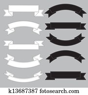 Old ribbon banner ,black and white. Old ribbon banner ,black and white.