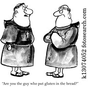 One of the monks does not like gluten One of the monks does not like gluten