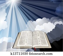 Open Bible with Light Rays Open Bible with Light Rays