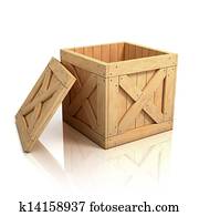open wooden crate open wooden crate