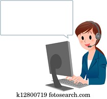Operator with speech bubble Operator with speech bubble