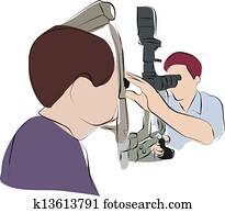 ophthalmologist is checking eye ophthalmologist is checking eye