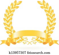 ouro, grinalda, vetorial
