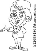 Outline leprechaun