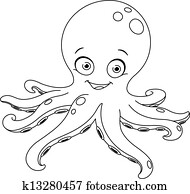 Outlined octopus Outlined octopus