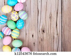 ovos páscoa, ligado, um, madeira, fundo