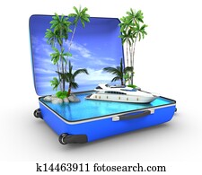 Package beach vacation concept yaht Package beach vacation concept yaht