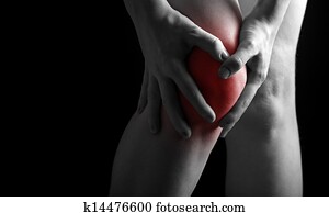 pain in the knee. Chiropractor doing massage in sick knee in black red color pain in the knee. Chiropractor doing massage in sick knee in black red color