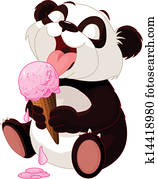 Panda eating ice cream Panda eating ice cream