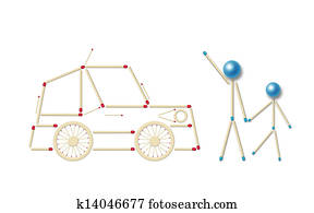 parents and children crossing the road