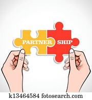 Partnership puzzle piece in hand Partnership puzzle piece in hand