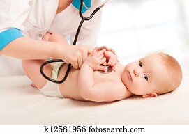 Pediatrician doctor and patient - small child Pediatrician doctor and patient - small child