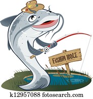 peixe-gato, pescador