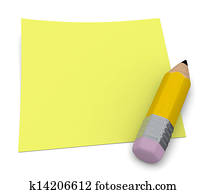 pencil and postit