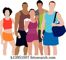 People working out illustration