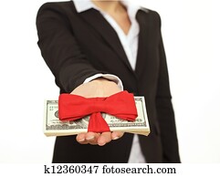 Person Giving a Generous Bonus Person Giving a Generous Bonus