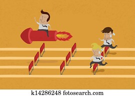 pessoas negócio, alcançar, a, meta