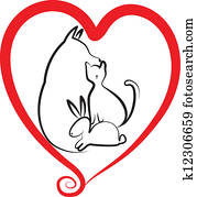 Pets and heart logo Pets and heart logo