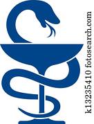 Pharmacy icon with caduceus symbol Pharmacy icon with caduceus symbol