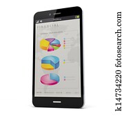 Phone financial concept Phone financial concept