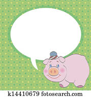 pig with speech bubble vector