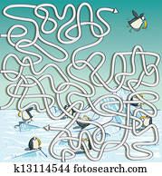 pinguine, labyrinth, spiel pinguine, labyrinth, spiel
