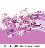 Pink flowers banner isolated Pink flowers banner isolated