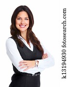 piękny, młody, handlowy, woman.