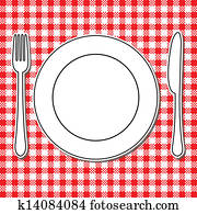 Plate, fork and knife Plate, fork and knife