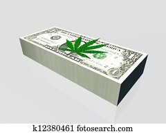 plyš, od, us currency, a, marijuana leaf