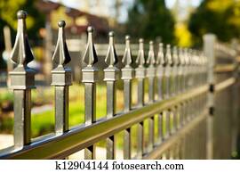 Pointed metal fence perspective Pointed metal fence perspective