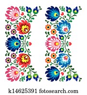 polnisch, blumen-, leute, muster polnisch, blumen-, leute, muster