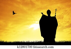 Pope silhouette Pope silhouette