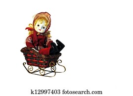 Porcelain doll sledding Porcelain doll sledding