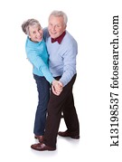 Portrait Of Senior Couple Dancing