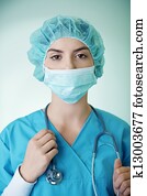 Portrait of young female surgeon