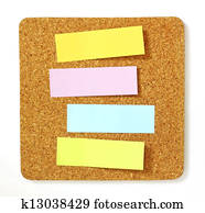 post-it on cork board 