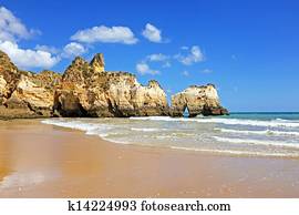 Praia da Tres Irmaos in Alvor in the Algarve Portugal