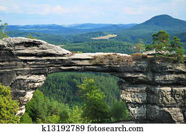 Pravcicka brana natural gate in the Czech-Saxon Switzerland