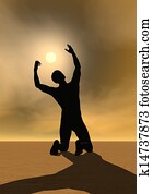 Prayer to the sun - 3D render Prayer to the sun - 3D render