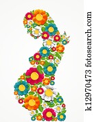 Pregnancy spring flowers woman Pregnancy spring flowers woman