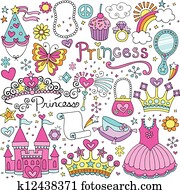 Princess Tiara Fairytale Vector Set Princess Tiara Fairytale Vector Set