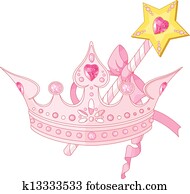 prinzessin, krone, und, magischer zauberstab prinzessin, krone, und, magischer zauberstab