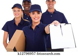 professional courier service staff